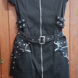 Hot topic black zipper bondage dress in size Large.